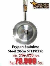 Promo Harga Golden Flying Fish Frypan Frypan Stainless Steel 0,8 mm 20 Cm  - Hari Hari