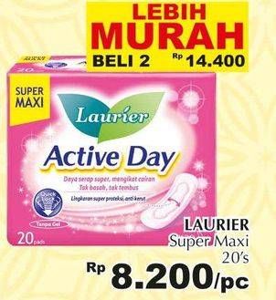 Promo Harga Laurier Active Day Super Maxi NonWing per 2 bungkus 20 pcs - Giant