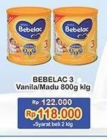 Promo Harga BEBELAC 3 Susu Pertumbuhan Madu, Vanila 800 gr - Indomaret