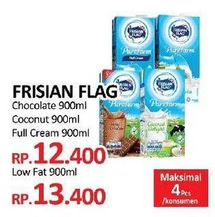 Promo Harga FRISIAN FLAG Susu UHT Purefarm Chocolate, Coconut Delight, Full Cream 900 ml - Yogya