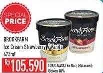 Promo Harga Brookfarm Ice Cream Strawberry, Vanilla 473 ml - Hypermart