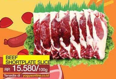 Promo Harga Beef Short Plate Slice per 100 gr - Yogya