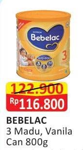 Promo Harga BEBELAC 3 Susu Pertumbuhan Madu, Vanila 800 gr - Alfamart