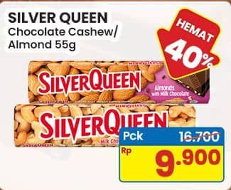 Promo Harga Silver Queen Chocolate Cashew, Almonds 58 gr - Indomaret