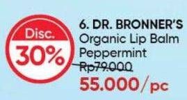 Promo Harga Dr Bronners Organic Lip Balm Peppermint 4 gr - Guardian