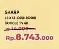 Promo Harga Sharp 4T-C65HJ6000I 65 inch 4K Frameless Google TV  - Yogya