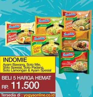 Promo Harga INDOMIE Mi Kuah Ayam Bawang, Soto Mie, Soto Spesial, Soto Padang, Soto Lamongan, Ayam Spesial per 5 pcs - Yogya