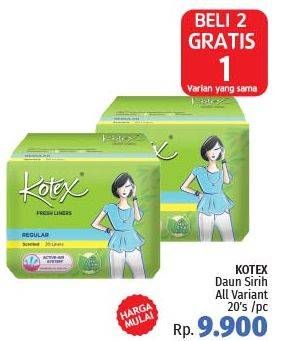 Promo Harga Kotex Fresh Liners Regular 20 pcs - LotteMart