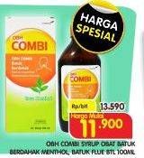 Promo Harga OBH COMBI Obat Batuk Plus Flu 100 ml/Obat Batuk Berdahak 100 ml  - Superindo