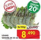 Promo Harga Udang Vanamae AK 55-60 per 100 gr - Superindo