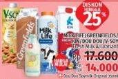 Promo Harga MILK LIFE/ GREENFIELDS/ KIN/ DOU DOU/ V-SOY Fresh Milk  - LotteMart