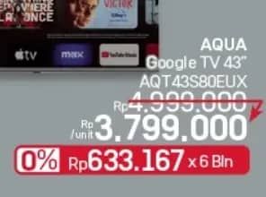 Promo Harga Aqua AQT-43S80EUX  - LotteMart