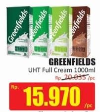 Promo Harga GREENFIELDS UHT Choco Malt, Full Cream, Skimmed Milk, Low Fat 1000 ml - Hari Hari