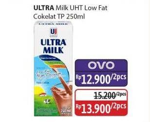 Promo Harga Ultra Milk Susu UHT Low Fat Coklat 250 ml - Alfamidi