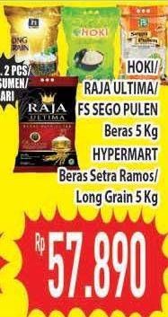 Promo Harga Hoki/ Raja Ultima/ FS Sego Pulen/ Hypermart Beras Setra Ramos, Long Grain  - Hypermart
