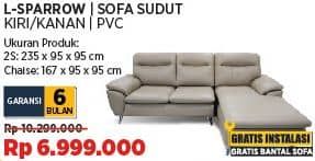 Promo Harga Courts L-Sparrow Sofa Sudut - PVC (Kiri/Kanan)  - COURTS