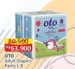 Promo Harga OTO Adult Diapers Pants L8 8 pcs - Alfamart