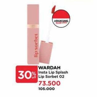 Promo Harga Wardah Instaperfect Litesplash Lip Sorbet 02 Pomelo 4 gr - Watsons