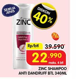 Promo Harga Zinc Shampoo All Variants 340 ml - Superindo