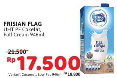Promo Harga Frisian Flag Susu UHT Purefarm Kecuali Coconut Delight, Kecuali Low Fat, Kecuali Low Fat Chocolate, Kecuali Low Fat French Vanilla, Kecuali Low Fat Strawberry 946 ml - Alfamidi