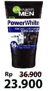 Promo Harga GARNIER MEN Power White Facial Foam 100 ml - Alfamart