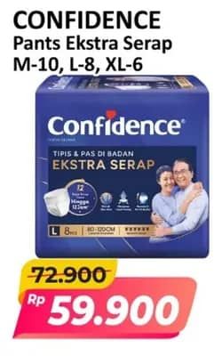 Promo Harga Confidence Adult Pants Slim & Fit Extra Absorb M10, L8, XL6 6 pcs - Alfamart
