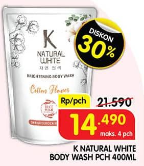 Promo Harga K Natural White Body Wash 400 ml - Superindo