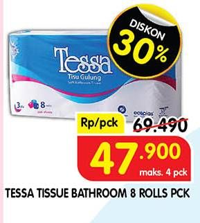 Promo Harga Tessa Toilet Tissue 8 roll - Superindo