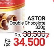 Promo Harga Astor Wafer Roll Double Chocolate 330 gr - LotteMart