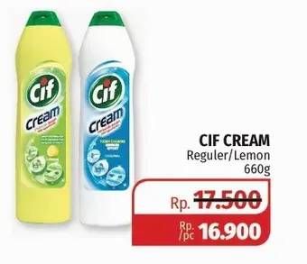 Promo Harga CIF Cream Pembersih Serbaguna Regular, Lemon 660 gr - Lotte Grosir