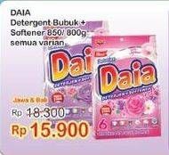 Promo Harga DAIA Deterjen Bubuk + Softener Pink, + Softener Violet 850 gr - Indomaret