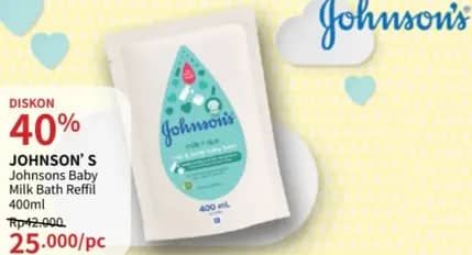 Promo Harga Johnsons Baby Milk Bath Milk + Rice 400 ml - Guardian