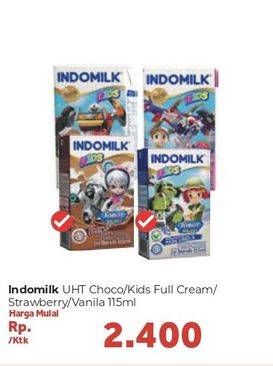 Promo Harga INDOMILK Susu UHT Kids Cokelat, Full Cream 115 ml - Carrefour