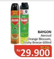 Promo Harga BAYGON Insektisida Spray Orange Blossom, Fruity Breeze 600 ml - Alfamidi