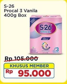 Promo Harga S26 Procal Susu Pertumbuhan Vanilla 400 gr - Indomaret