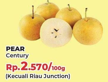 Promo Harga Pear Century per 100 gr - Yogya