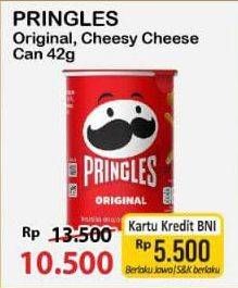 Promo Harga Pringles Potato Crisps Original, Cheesy Cheese 42 gr - Alfamart
