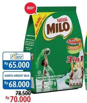 Promo Harga MILO ActivGo 3in1 800 gr - Alfamidi