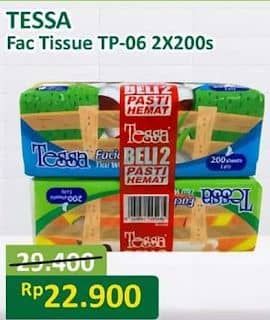 Promo Harga Tessa Facial Tissue Travel Pack, Box, Nature 200 sheet - Alfamart