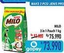 Promo Harga MILO ActivGo 3in1 1000 gr - Hypermart