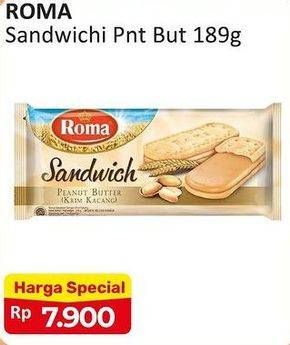 Promo Harga Roma Sandwich Peanut Butter 216 gr - Alfamart