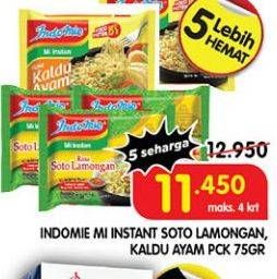 Promo Harga INDOMIE Mi Kuah Soto Lamongan, Kaldu Ayam 65 gr - Superindo