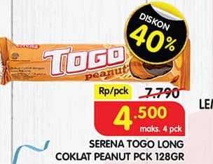 Promo Harga Serena Togo Biskuit Cokelat Peanut 128 gr - Superindo