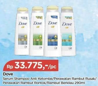 Promo Harga Dove Serum Sampo Anti Ketombe, Perawatan Rambut Rusak, Perawatan Rambut Rontok, Perawatan Rambut Berkilau 290 ml - TIP TOP