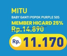 Promo Harga Mitu Baby Wipes Ganti Popok Purple Playful Fressia 50 pcs - Hypermart