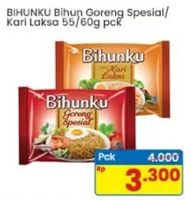 Promo Harga Bihunku Bihun Instan Goreng Spesial, Kari Laksa 55 gr - Indomaret