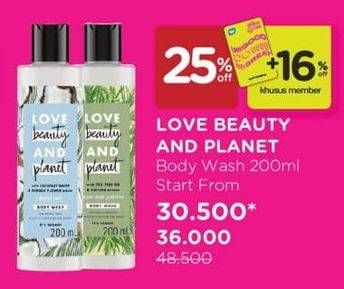 Promo Harga Love Beauty And Planet Body Wash 200 ml - Watsons
