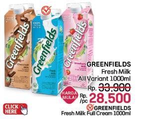 Promo Harga Greenfields Fresh Milk All Variants 1000 ml - LotteMart