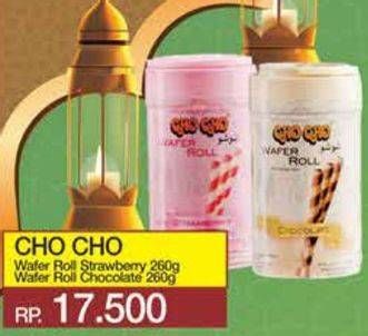 Promo Harga Cho Cho Wafer Roll Strawberry, Chocolate 260 gr - Yogya