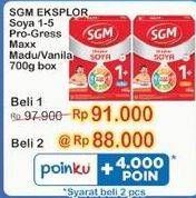 Promo Harga SGM Eksplor Soya 1-5 Susu Pertumbuhan Madu, Vanila 700 gr - Indomaret